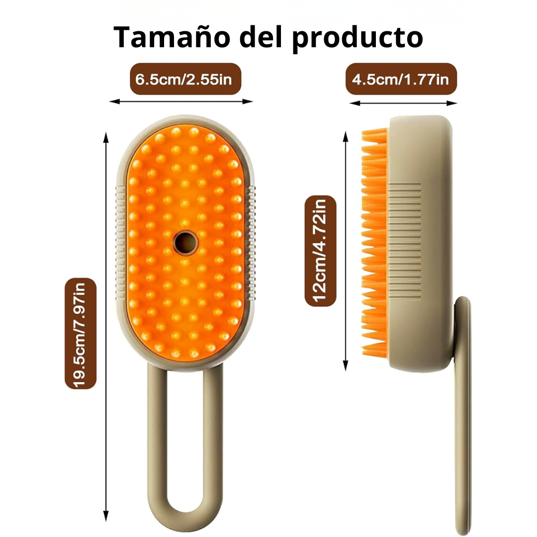 Cepillo de Vapor para Mascotas | Anti Pelo + Masaje + Limpieza
