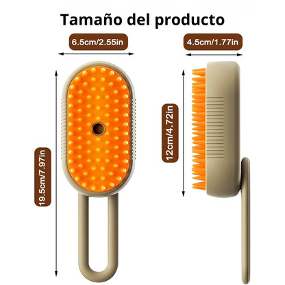 Cepillo de Vapor para Mascotas | Anti Pelo + Masaje + Limpieza