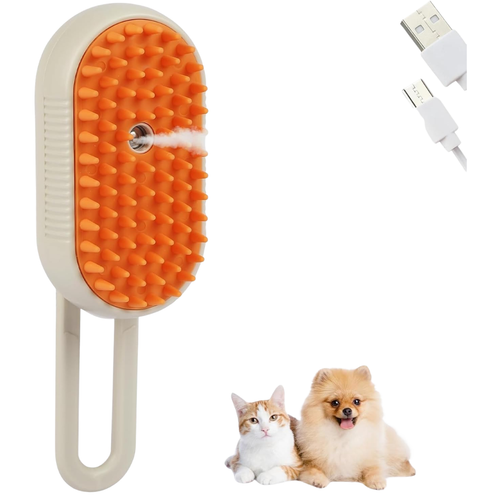 Cepillo de Vapor para Mascotas | Anti Pelo + Masaje + Limpieza